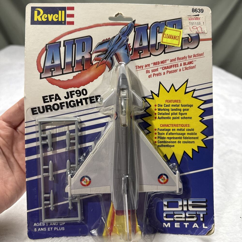 Vtg 1990 Revell Air Aces EFA JF90 Eurofighter Die Cast New Fighter Jet Plane B
